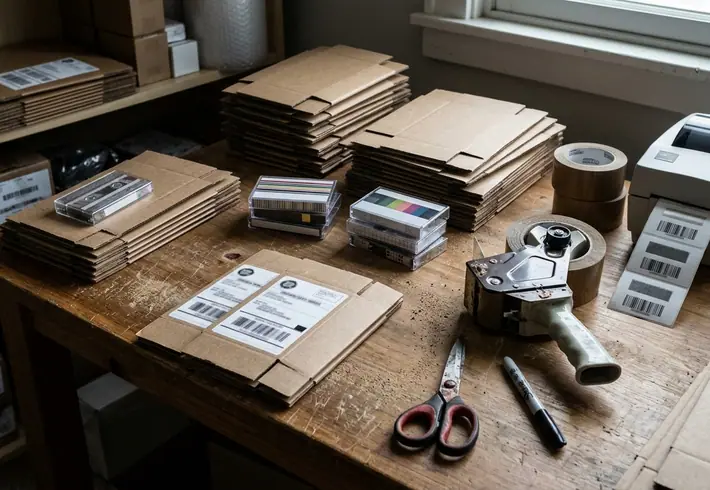 Image showing packing table cassettes